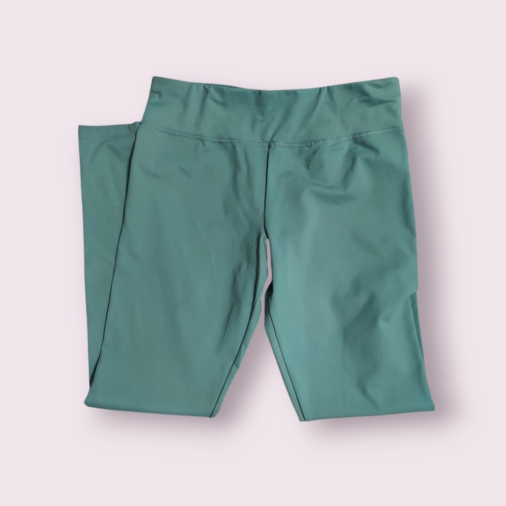 Women's Danskin Leggings Size Large Workout Pants Blueish Green Teal Turquoise
